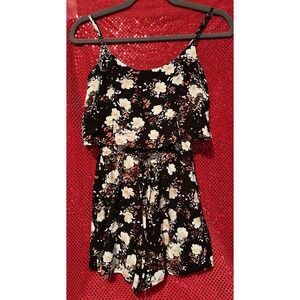 ABERCROMBIE FITCH FLORAL Spaghetti Straps Y2K ROMPER Dress Sz.XS